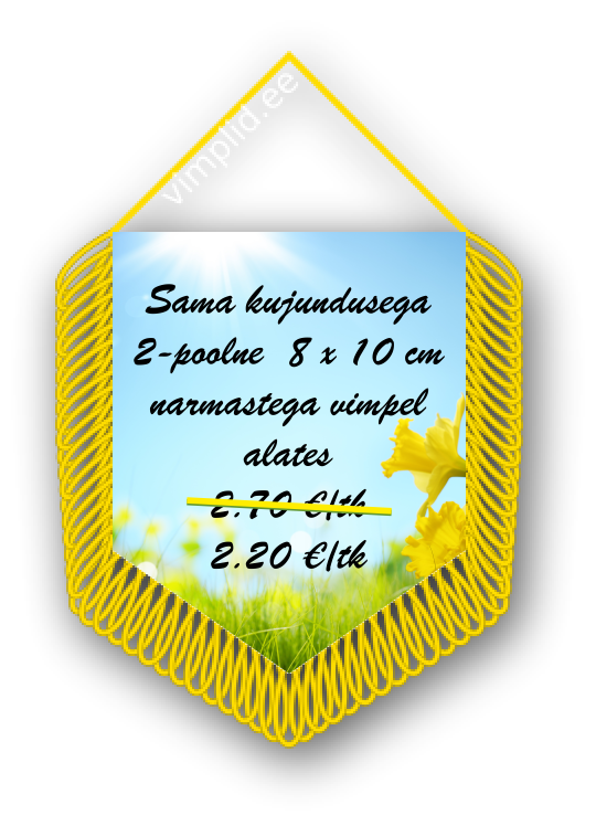Eripakkumise vimpel kollaste narmastega