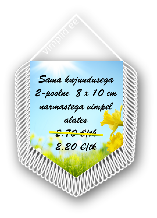 Eripakkumise vimpel valgete narmastega